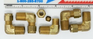 Lot of 5 - Imperial 169C-4-4 - 1/4" Compression x 1/4" NPT Brass 90 Degree Elbow - Picture 1 of 1