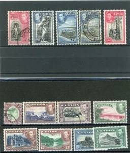 Ceylon 1938 Scott# 278-89 mint/canceled - Picture 1 of 1
