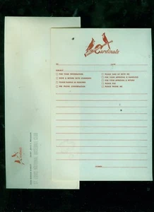 1960's St. Louis Cardinals baseball memo pad slip with letterhead and envelope - Picture 1 of 1