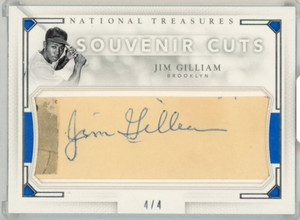2018 Panini National Treasures Jim Gilliam Souvenir Cuts 4/4      