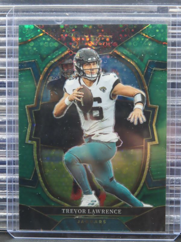 2022 Panini Select Trevor Lawrence Concourse Green Disco Prizm #4/5 Jaguars