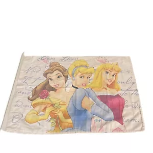 Disney Princess Pillowcase Standard Size Pink Cinderella Belle Aurora - Picture 1 of 6