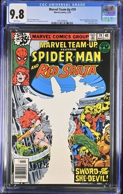 MARVEL TEAM-UP #79 CGC 9.8 WHITE PAGES  MARY JANE WATSON AS RED SONJA 1979 🔥 - Image 1 of 4