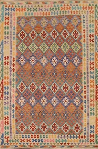 Pastel Color Flat Woven Handmade Rug Reversible Kilim Oriental Wool Rug 8'x11' - Picture 1 of 10