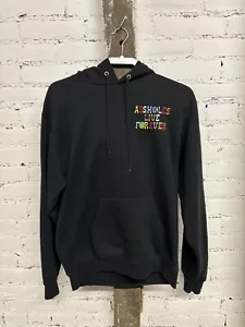 Assholes*s Live Forever Sudadera con Capucha Para Hombres M Negra Manga Larga Sudadera Usada - Imagen 1 de 4