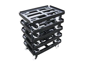 5er Pack Transportroller 600x400 Kistenroller (WTR2)  schw - 4xLR PP natur 100mm - Bild 1 von 1