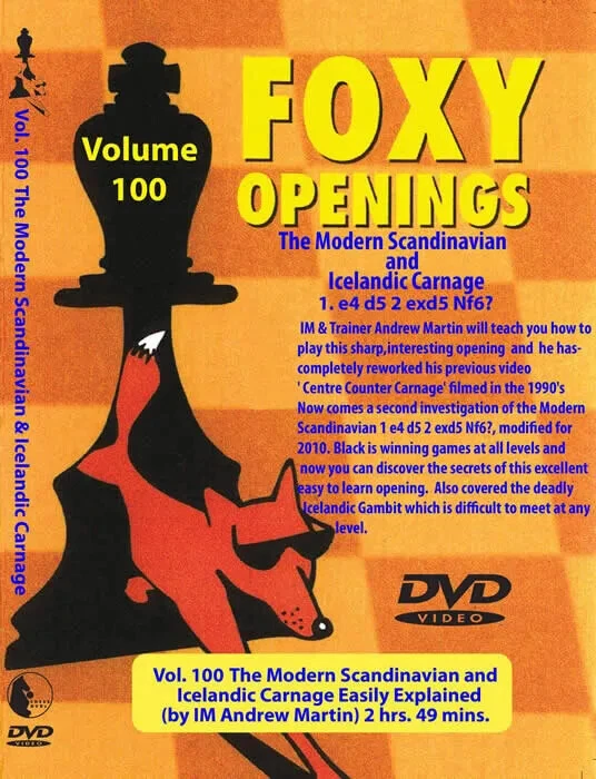 FOXY OPENINGS - Vol 100 - The Modern Scandinavian & Icelandic Carnage Chess DVD Foto 1 de 1
