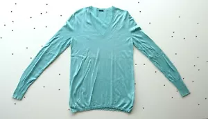 Malo cashmere and silk knit top in aqua blue, size IT 48 (US 12) - Picture 1 of 12