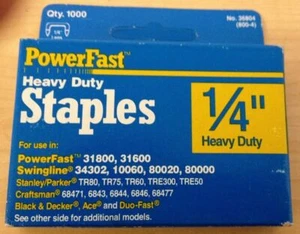 Powerfast 1/4'' Heavy Duty Staples 36804 (1000 Count Box) - Picture 1 of 1