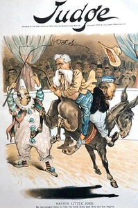 David Hill Circus Master 1891 JONES and FLOWER RIDE DEMOCRACY DONKEY Judge Print - Picture 1 of 13