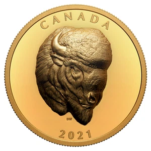 2 oz 250$ Kanada Goldmünze Bison 2021 mit Zertifikat und Box - Bild 1 von 5
