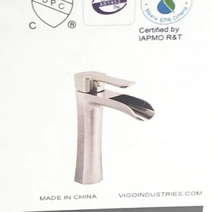 Vigo Gebürstetes Nickel Gefäß Waschbecken Bad Wasserhahn VG03024BN Einhand 1 Loch - Bild 1 von 4