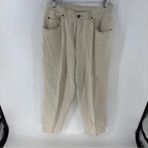 Stivali vintage Russ Tan taglio vita alta 100% lino pantaloni stile classico donna 14 - Foto 1 di 7