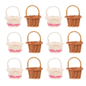 12PCS Mini Woven Basket Mini Picnic Baskets Crafts Plastic Mini Basket - Picture 1 of 12