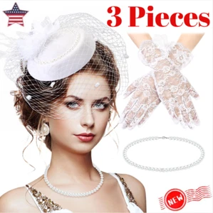 Fascinator Hat for Women Tea Party Derby Hat with Veil Feather Funeral NEW ๐ - Picture 1 of 8