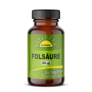 Folsäure (Vitamin B9, hochdosiert, ohne Zusätze), 365 Tabletten, Bonemis® - Bild 1 von 2