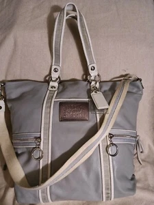 Coach Poppy Spotlight Light Gray White Leather Shoulder Satchel Bag 13842 - Picture 1 of 12