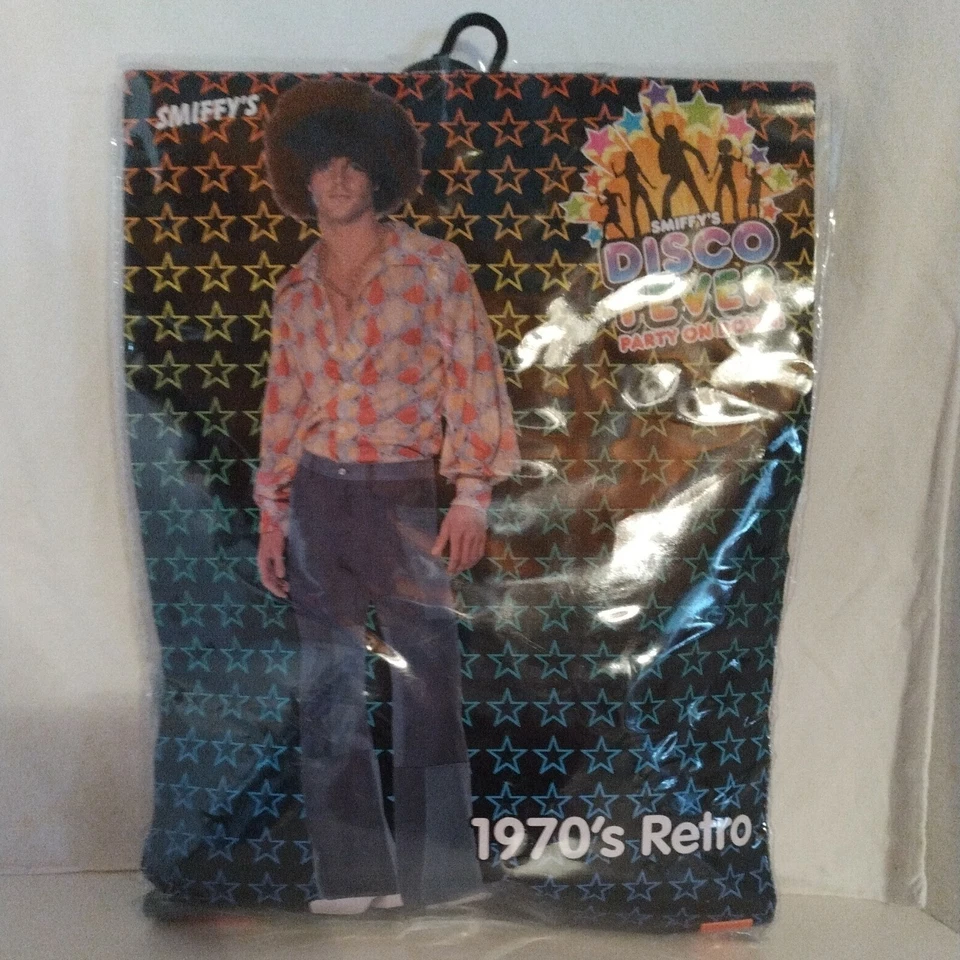 Pantalones de retazos y camisa de estampado múltiple años 70 Dude 2 piezas para hombre Foto 1 de 4