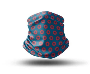 Washable Fabric Face Cover Neck Gaiter Unique Print Phish Red Circles EU Made - Picture 1 of 6