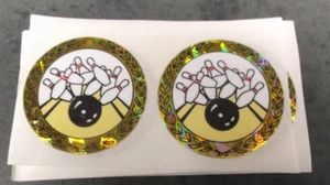 Konvolut Trophäenteile 26 Pins und Kugel schwarz und gold Mylar Einsätze 2" Durchmesser - Bild 1 von 1