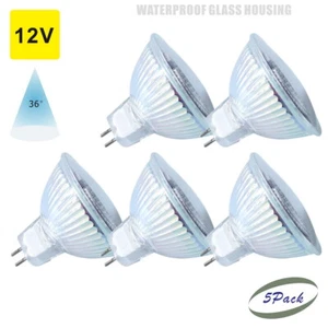 5 Pack LED Spot Light Bulb 5 Watts GU5.3 Lamp Base 12V Low Voltage Glass 500lm - Picture 1 of 10