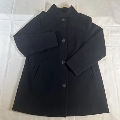 Casaco J. Jill Berkshires 045232 preto, pescoço funil 4 botões ervilha, tamanho M pequeno - Imagem 1 de 4