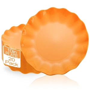 LIYH 20 Pezzi Piastre Smerlate in Plastica Arancione 10 Pollici Riutilizzabili - Infrangibili Di... - Foto 1 di 8