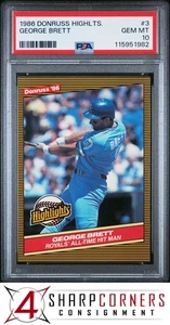 1986 DONRUSS HIGHLIGHTS #3 GEORGE BRETT ROYALS HOF PSA 10 - Picture 1 of 3