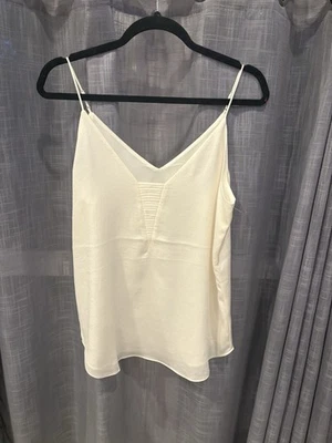 NWT Cream Ladies Lace stitching Tank Top By Express Size M Ivory Shirt Top - Image 1 of 4