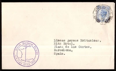 GB Great Britain, 1950 BEA ffc first flight cover to Spain  -HI26 - Image 1 of 3