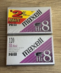 2× MAXELL Hi8 XR-Metal 60 Min Tapes – Professional Quality – NEW SEALED - Picture 1 of 4