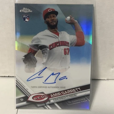 2017 Topps Chrome Rookie Auto Refractor /499 Amir Garrett #RA-AG Auto RC - Image 1 of 2