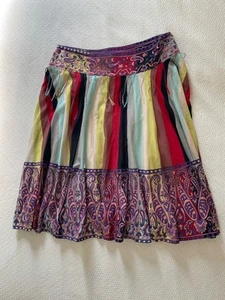 J Peterman Women’s Skirt Multicolor Striped Paisley Sz 18 Boho Festival Hippie - Picture 1 of 8