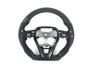 FOR 2019-2024 TOYOTA COROLLA REAL CARBON FIBER & LEATHER STEERING WHEEL - Picture 1 of 10