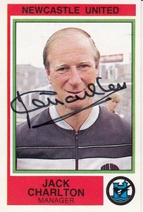 Vintage SIGNED PANINI FOOTBALL 1985 Sticker JACK CHARLTON NEWCASTLE UNITED - Picture 1 of 1