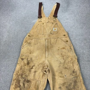 Carhartt Latzhose Erwachsene 34x30 hellbraun Latzhose gesteppt Bib Duck Double Knee Herren* - Bild 1 von 17