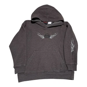 Y2K Billabong Gray Logo Flames Hoodie Sweatshirt Women’s Small - Picture 1 of 8