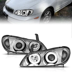 Chrome Clear Lens Projector Headlight Set w/Halo for 02-04 Infiniti I35 w/o HID - Bild 1 von 7