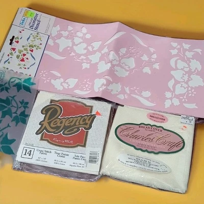 Plantilla Delta Magic Precortada Plantilla y 2 Nuevas Tela de Punto de Cruz 14 Ct. 12x18 18x18 Foto 1 de 4