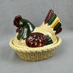 Vintage Metlox California Provincial Hen on a Nest PoppyTrail Pottery Dish Décor - Picture 1 of 8
