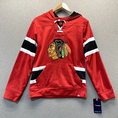Chicago Blackhawks Hoodie Pullover Mens Small Fanatics NHL Logo Hockey Red NWT - Image 1 of 4