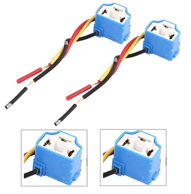 Wire Pigtail Female Ceramic A 9003 HB2 H4 Two Harness Head Light Bulb Socket Fit - Image 1 of 4