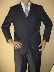 MENS BLUE PIERRE CARDIN SINGLE BREAST PURE WOOL SUIT 40R CHEST 34 WAIST 31 LEG - Picture 1 of 11
