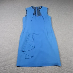 Cue Womens Sheath Dress 14(AU) Large Sleeveless Ruffle Skirt Business Office - Picture 1 of 9