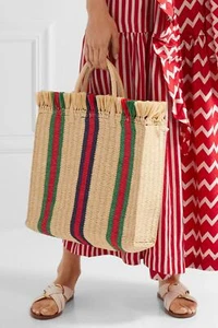 Neu echt Gucci Natur Web gewebt Stroh Beuteltasche Shopper Tasche groß - Bild 1 von 16