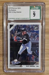 Tarjeta de novato Eloy Jiménez 2019 Panini Donruss Optic The Rookies #TR-12 9 ¡como nueva! - Imagen 1 de 2