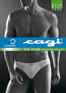 6 SLIP MUTANDA MIDI UOMO CAGI ART 1244 100% COTONE BIANCO TG 4 5 6 7 - Foto 1 di 1
