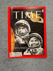 1962 AUGUST 24 TIME MAGAZINE - RUSSIAN COSMONAUTS NIKOLAYEV & POPOVICH - Picture 1 of 3