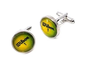 Tennis Ball Cufflinks, ball and racquet sport, business, weddings, gifts - Picture 1 of 1