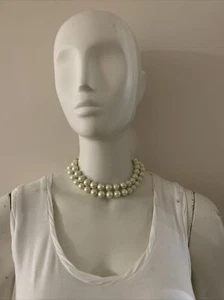 NWOT CAROLEE SILVER DOUBLE STRAND PEARL NECKLACE NECKLACE 24" JS889 - Picture 1 of 4